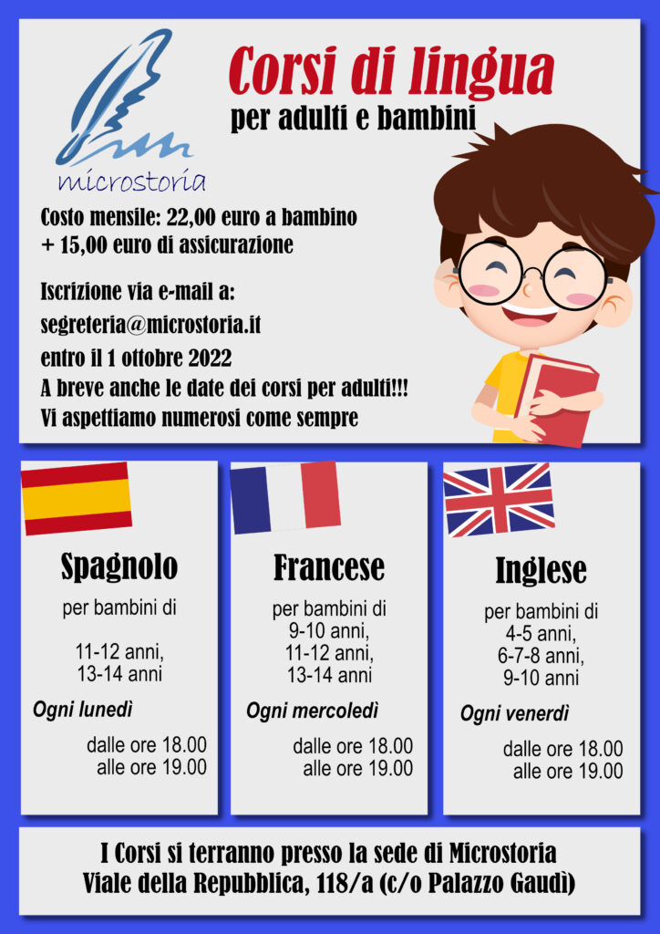 corsi di lingua per bambini spagnolo - francese - inglese