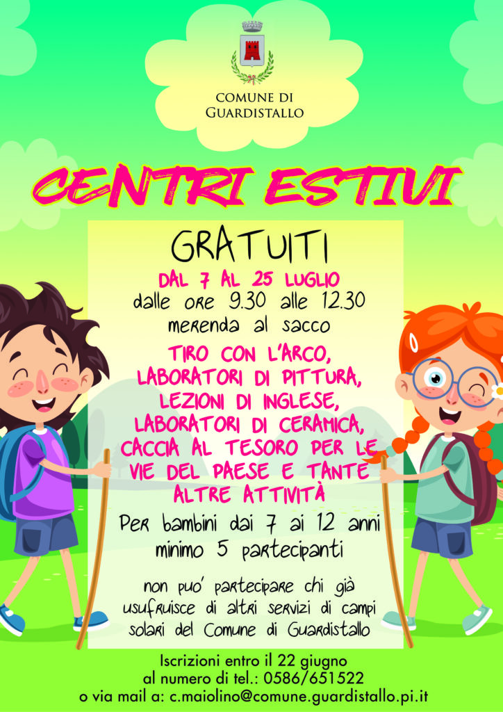 Centri Estivi gratuiti a Guardistallo