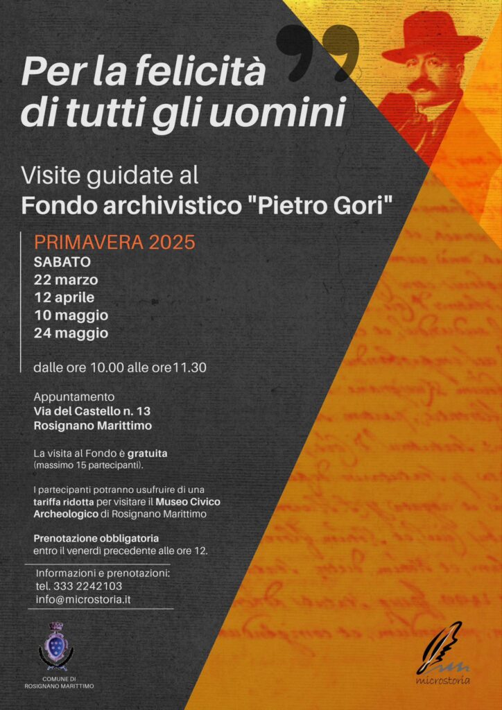 Fondo Archivistico Pietro Gori - visite guidate primavera2025