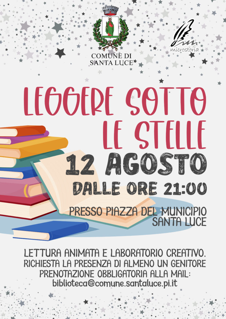 Leggere sotto le stelle a Santa Luce 12 agosto ore 21